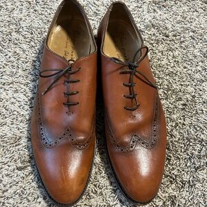 Antonio Maurizi Leather Cap Toe Oxford Dress Shoes Brown Size 44